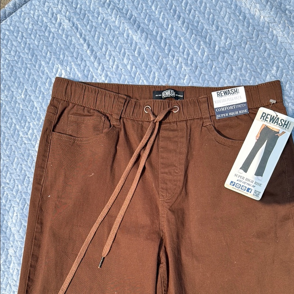 Rewash Chocolate Brown Drawstring Trousers